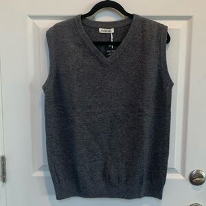 Wm’s V-Neck Sweater Vest 100% Merino Wool Grey